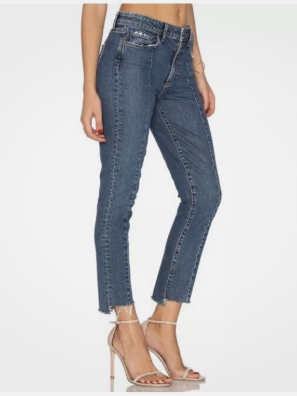 PAIGE Jacqueline Straight High Rise Crop Jeans Raw Step Hem Felice